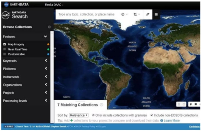 سایت دانلود تصاویر ماهواره ای  NASA Earthdata Search 