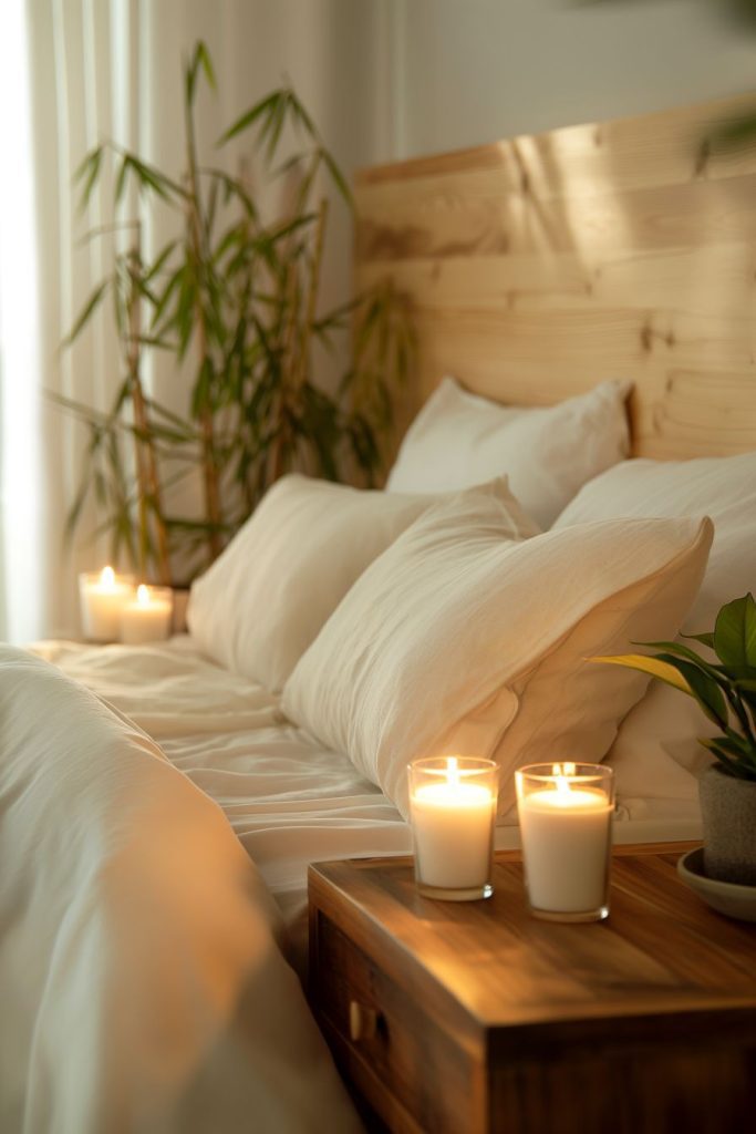 شمع دکوری در اتاق خواب شمع دکوری در اتاق خواب