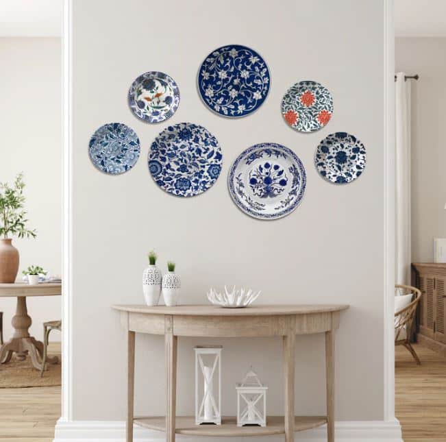 بشقاب دیوارکوب با طرح هنری سنتی | ایده برای سبک کلاسیک بشقاب دیوارکوب دکوراتیو با طرح هنری و نقشونگار سنتی