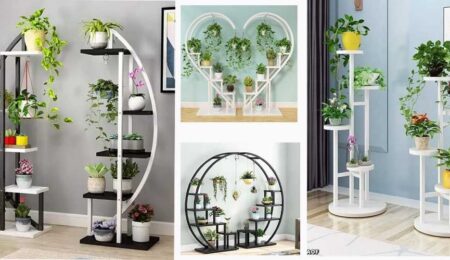 استند گل (چوبی و فلزی) | کاربرد انواع استند گلدان در دکور منزل
