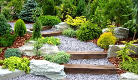 تزیین باغ با سنگ | +20 ایده طراحی و محوطه سازی باغ با سنگ