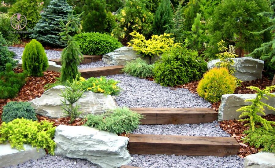 تزیین باغ با سنگ | +20 ایده طراحی و محوطه سازی باغ با سنگ