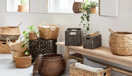 سبد حصیری در تزیین دکوراسیون منزل | کاربرد سبد حصیری در خانه