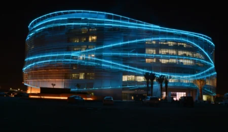 exterior lighting design building 012 اهمیت چراغ نما در طراحی بیرونی ساختمان