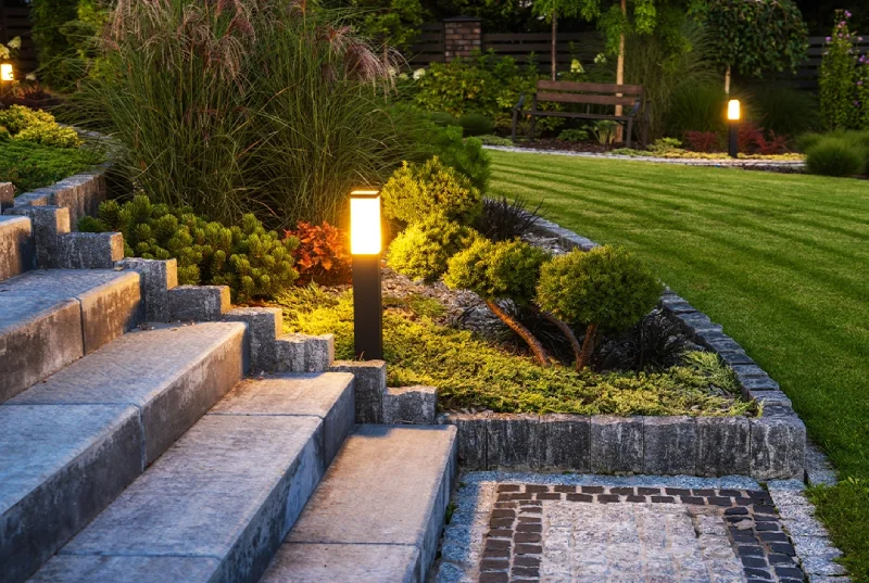 yard park lighting 04 ۱۰ مدل از بهترین چراغ های حیاطی و پارکی برای نورپردازی باغ و ویلا