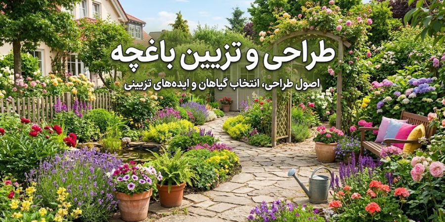 طراحی و تزیین باغچه طراحی و تزیین باغچه حیاط با وسایل ساده و متریالهای مدرن
